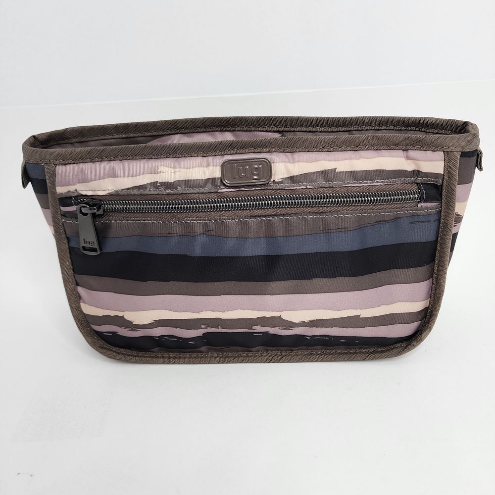 LUG Parasail Cosmetic Makeup Bag Case Zip Purple Stripe‎